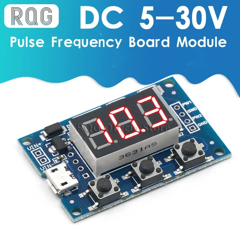 DC 5-30V Micro USB 5V Power Independent PWM Generator 2 Channel Dual Way Digital LED Duty Cycle Pulse Frequency Board Module