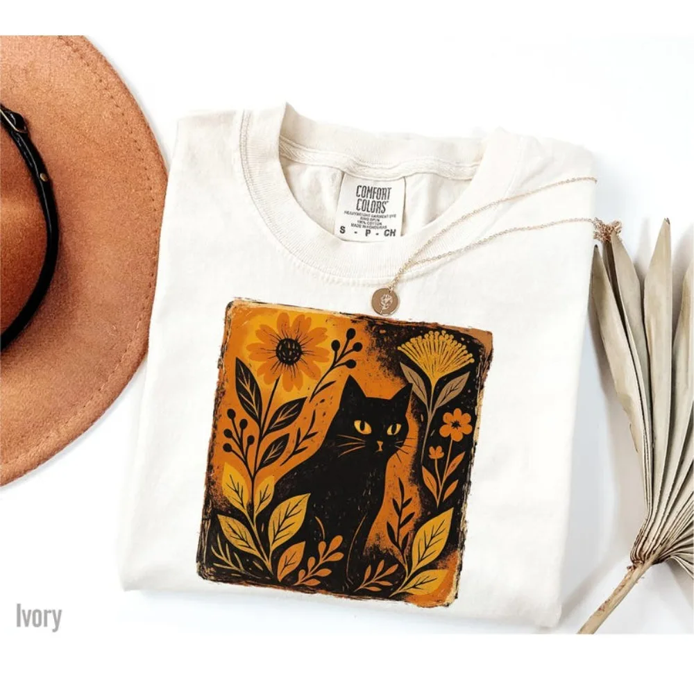 Retro Halloween T-shirt, Halloween Graffiti T-shirt, Cute Pumpkin Halloween T-shirt,Retro Autumn Pattern T-shirt,Cotton Clothing