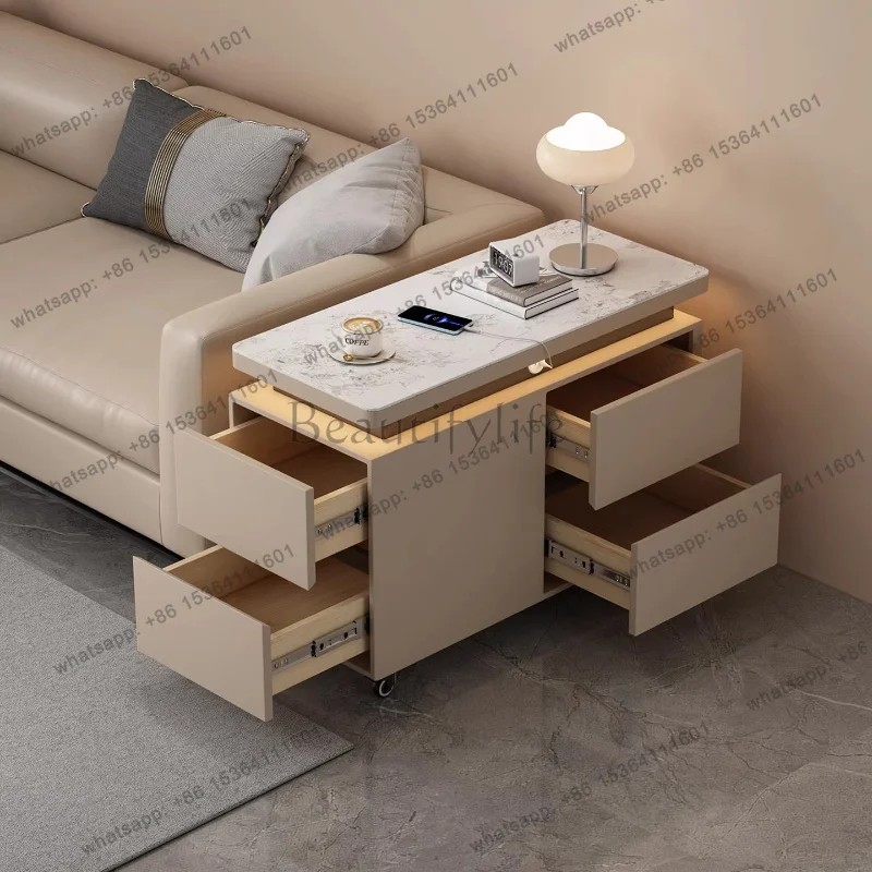 LDModern Simple Cream Style Mobile Cart Drawer Storage locker display cabinet Side cabinets chest of drawers   Furniture