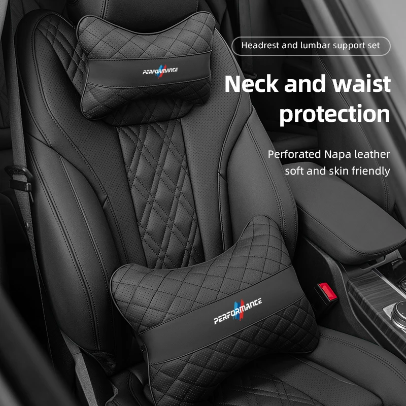 مقعد السيارة وسادة الرقبة مسند الرأس قطني الخصر دعم وسادة لسيارات BMW الأداء E46 E39 E90 E91 E92 E60 E30 E60 E70 E84 E53 E87