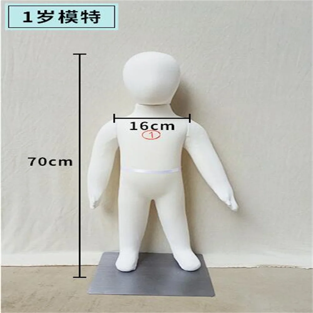 Baby Full Child Hand Mannequins, Soft Body Display, Can Bend with Cotton Fabric, Flexible Cloth, Iron Base, E046, 1-4Years