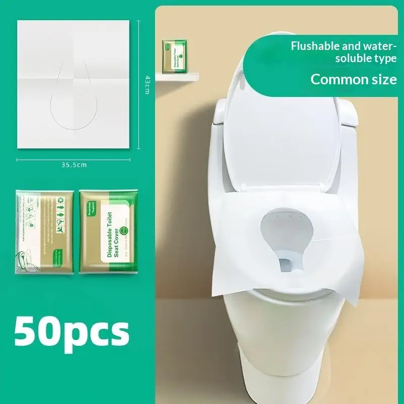 50/100PCS Large Universal Version Disposable Toilet Seat Cover Portable Essential Waterproof Toilet Seat Cushion for Travel