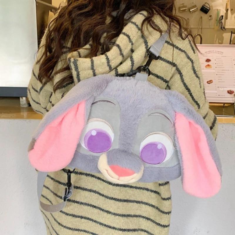 Bonito raposa mochila de pelúcia kawaii coelho moda plushie mochila louco animal cidade estilingue saco versátil saco fofo para o presente da criança