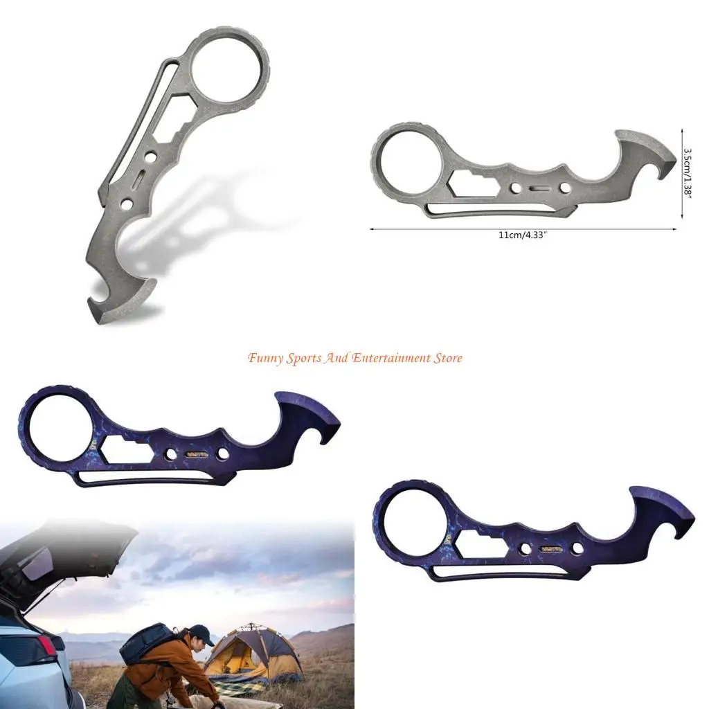 

C4DE Титановые сплавы Открывалка для бутылок Ломики Гаечный ключ Задний зажим для повседневного и наружного использования