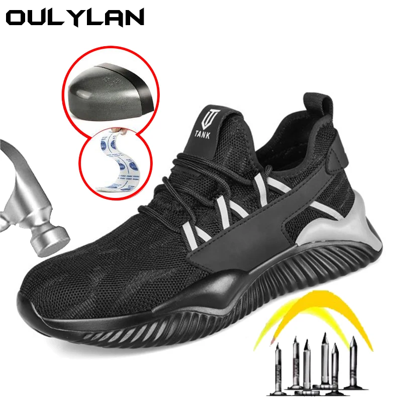 

Anti Slip Abrasion Resistant Sole Safty Shoes Men Comfortable Breathable Anti-smashing Puncture High Quality Protect Work Shose