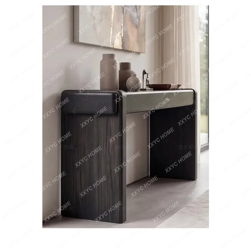 XX Modern Marble Entryway Console Table With Storage Minimalist Rectangle High-End Hallway Table