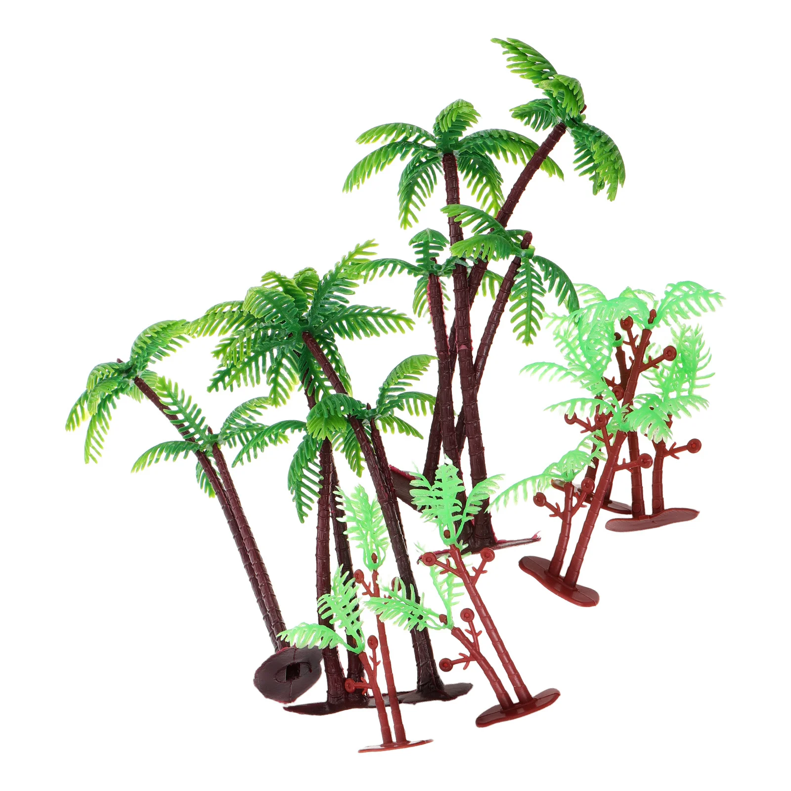 

10Pcs Coconut Tree Cake Toppers Beach Theme Plastic Insert Hawaiian Party Decorations Birthday Summer Supplies