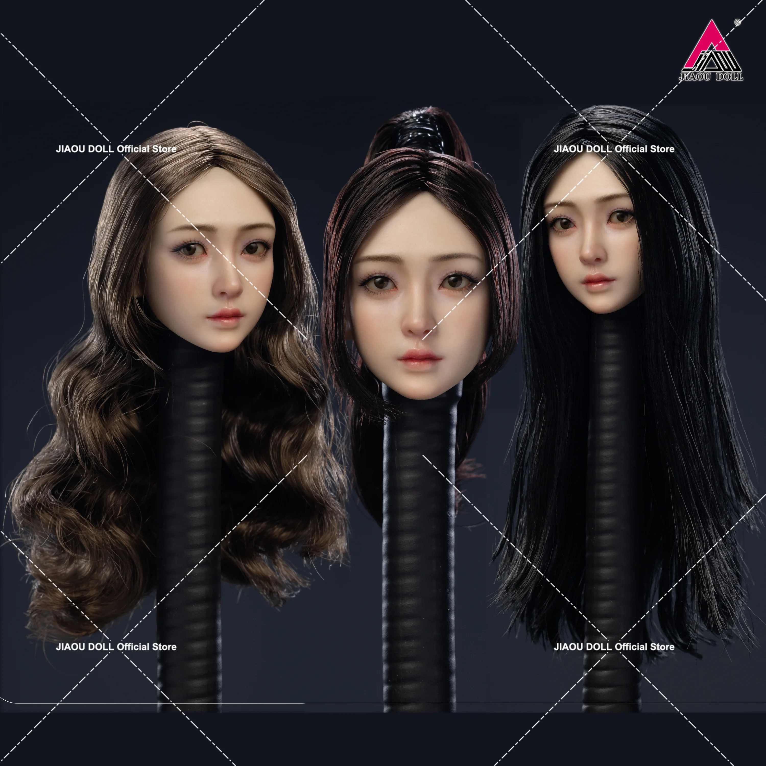 

1/6 Scale Xiaoru Movable Eyes Female Head Carving Model Heavy/Light Makeup Fit 12'' Female Soldier Action Figure Body Dolls