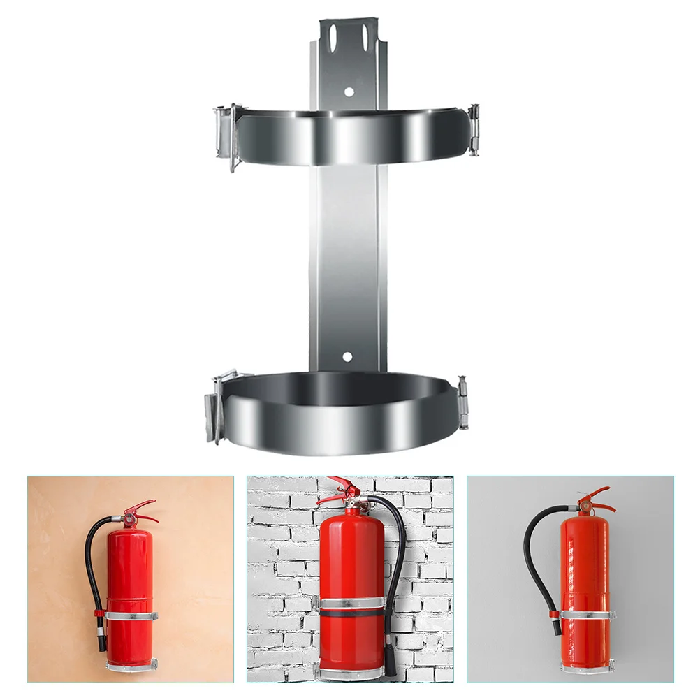 

2 Pcs Fire Extinguisher for Vehicle Mount Stainless Steel Bracket Holder Silver