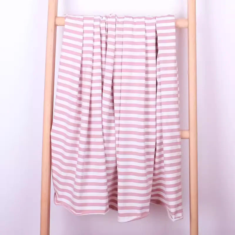 1cm colorful stripe 100% cotton knitting elastic fabric DIY sewing T-shirt leggings Clothing fabric width 50* 165cm  telas