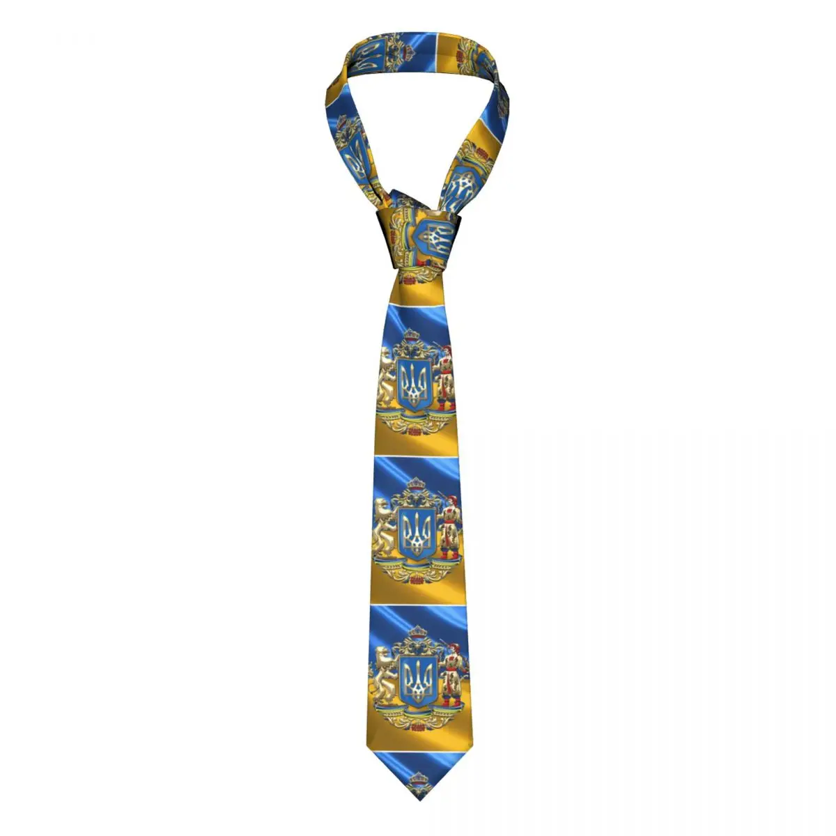 

Classic Ukraine Proposed Greater Coat Of Arms Flag Neck Ties for Party Custom Men Ukrainian Patriotic Neckties