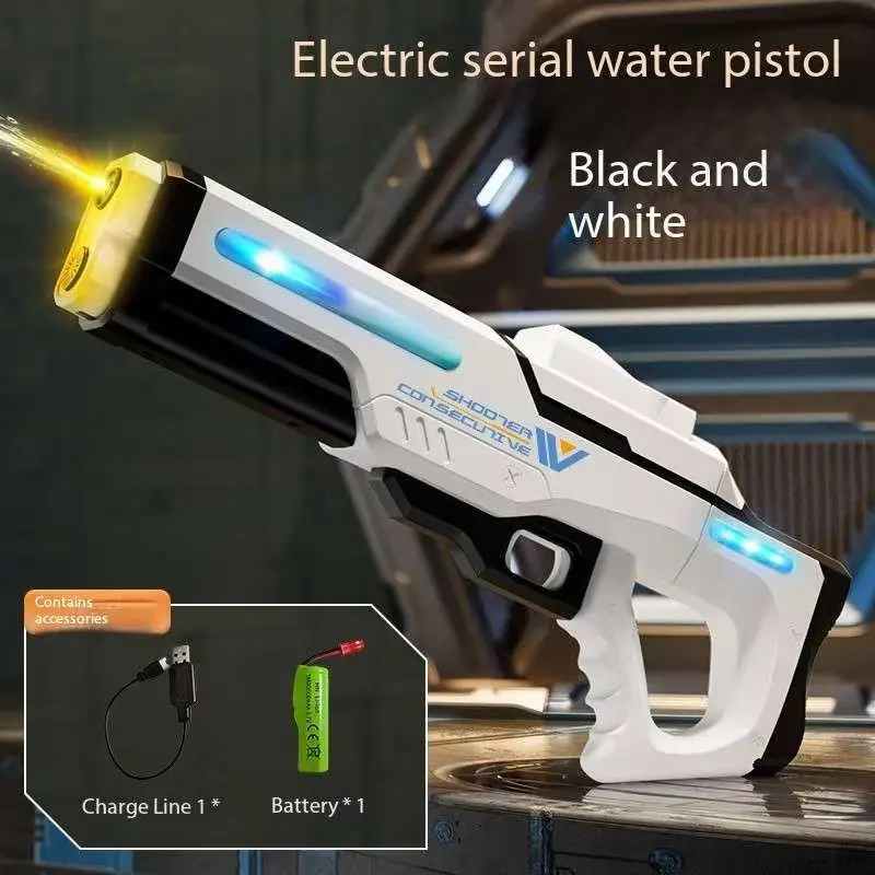 

With lamp Electric Powerful Shooting Toys Automatic Water Suction Water Water Guns Summer Outdoor Beach Shooting For Kids Toys