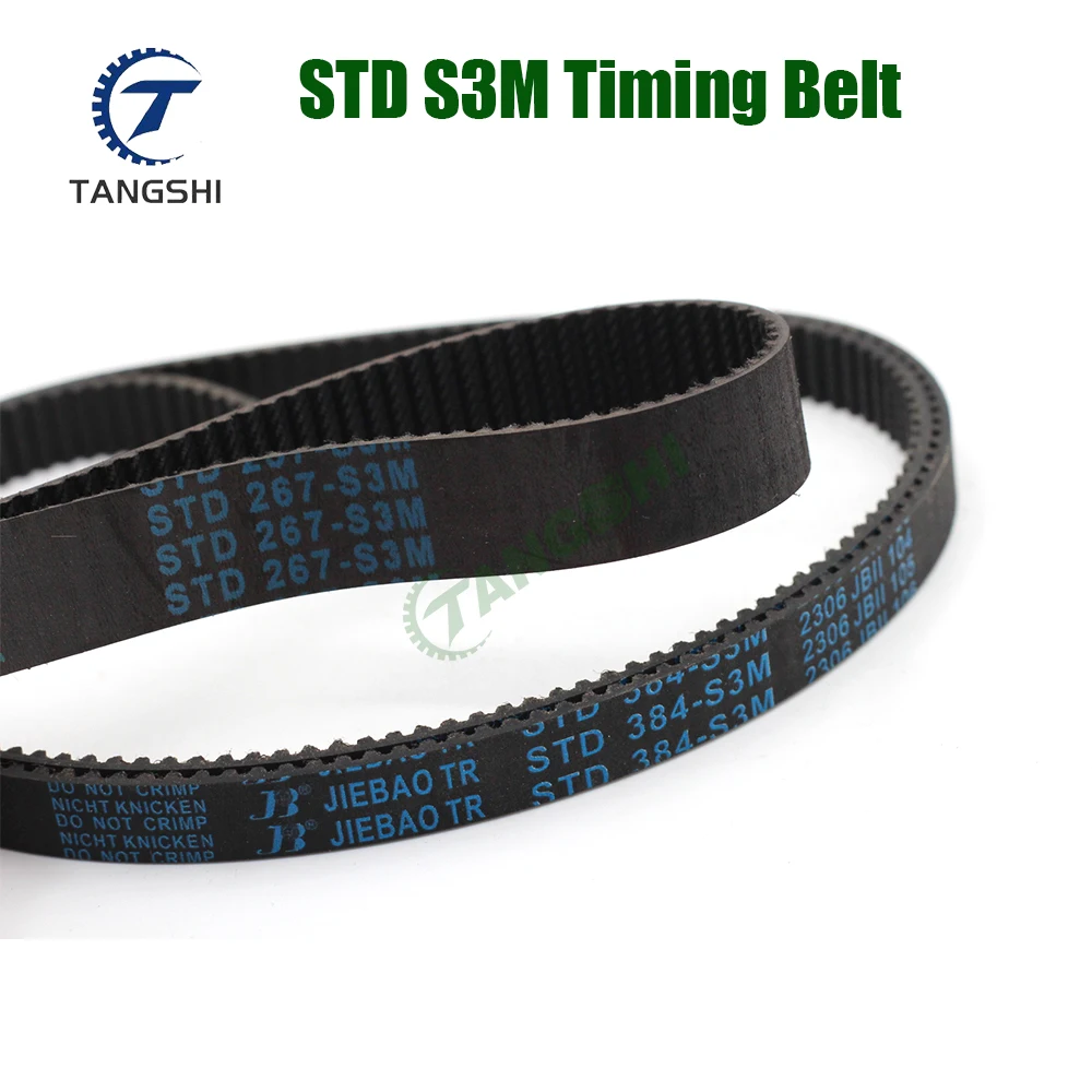 STD S3M Rubber Timing Belt Length153/156/159/162/165/168/171/174/177/180/183/186/189/192mm Width 10/15mm Closed Loop Synchronous
