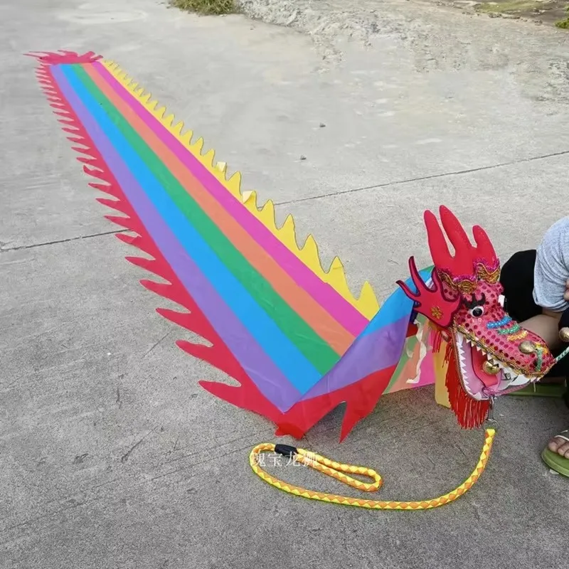 

4-метровая красочная детская игрушка для танца дракона с героями мультфильмов, реквизит для фестиваля, реквизит для выступлений, китайская культура, танцевальная практика на открытом воздухе