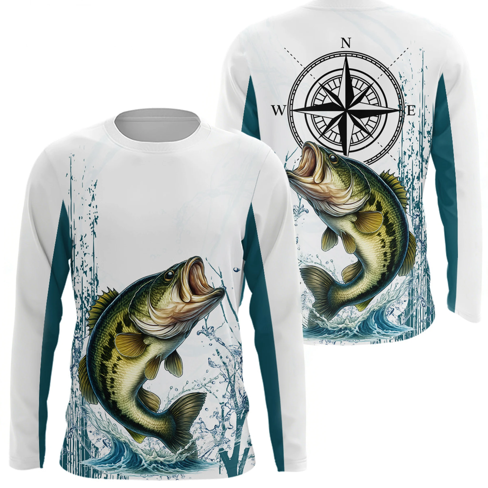 bussola-padrao-largemouth-baixo-impresso-pesca-topo-tripulacao-pescoco-manga-longa-de-secagem-rapida-moda-essencial-para-viagens-de-pesca