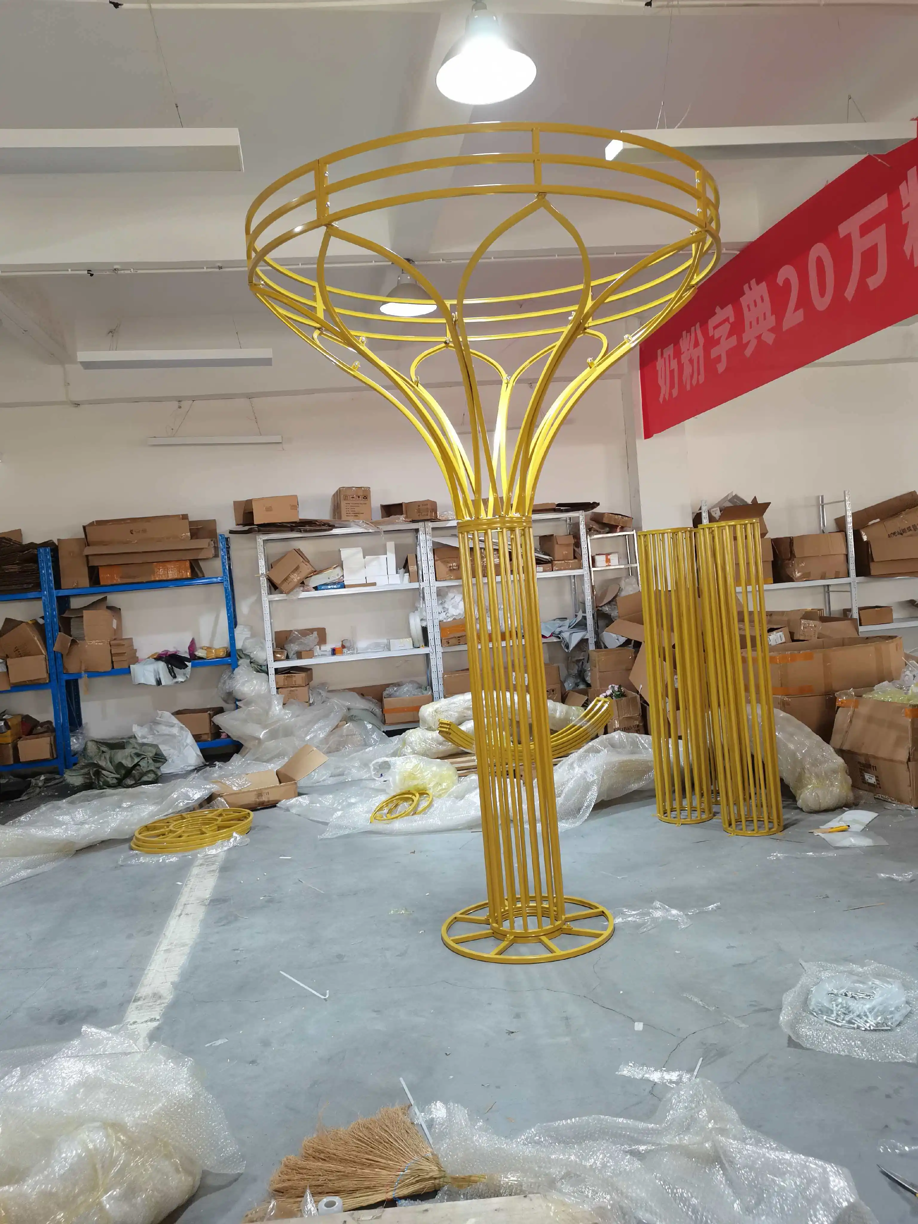270cm high customized size wedding stage background circular metal column background wedding bracket Surprised ornament