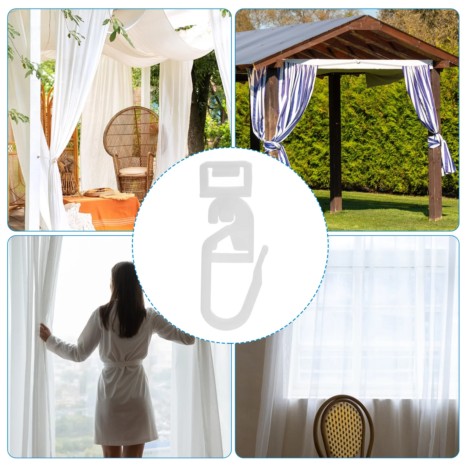 36 قطعة بكرة السكك الحديدية البلاستيك دش الستار السنانير استبدال الحمام الستار السنانير دائم لستائر الحمام لوازم الملحقات #3