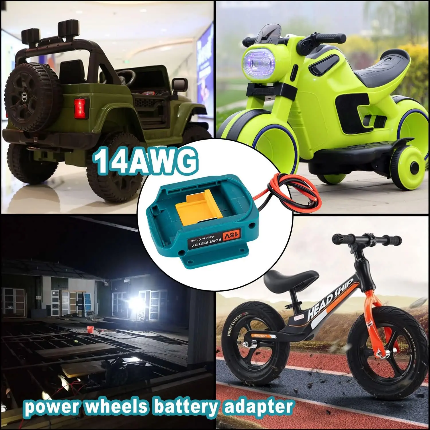 Imagem -05 - Adaptador de Bateria Power Wheels para Makita Conector de Fio 14 Awg Faça Você Mesmo rc Car Toys Robótica e Caminhão rc 18v
