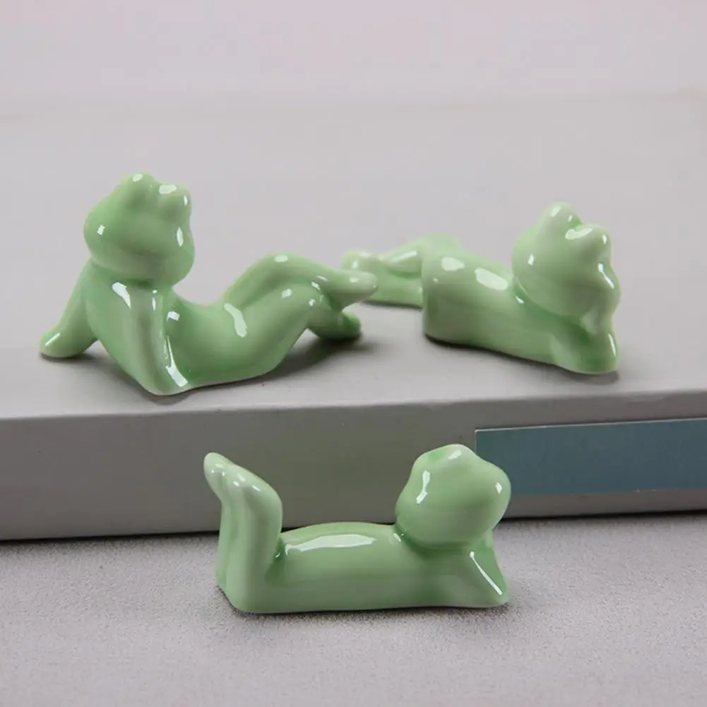 Frog Kitchen Decor Frog Chopstick Ceramic Frog Chopstick Holder Set Tableware Rack for Dinner Spoons Forks Kitchen Dining Table