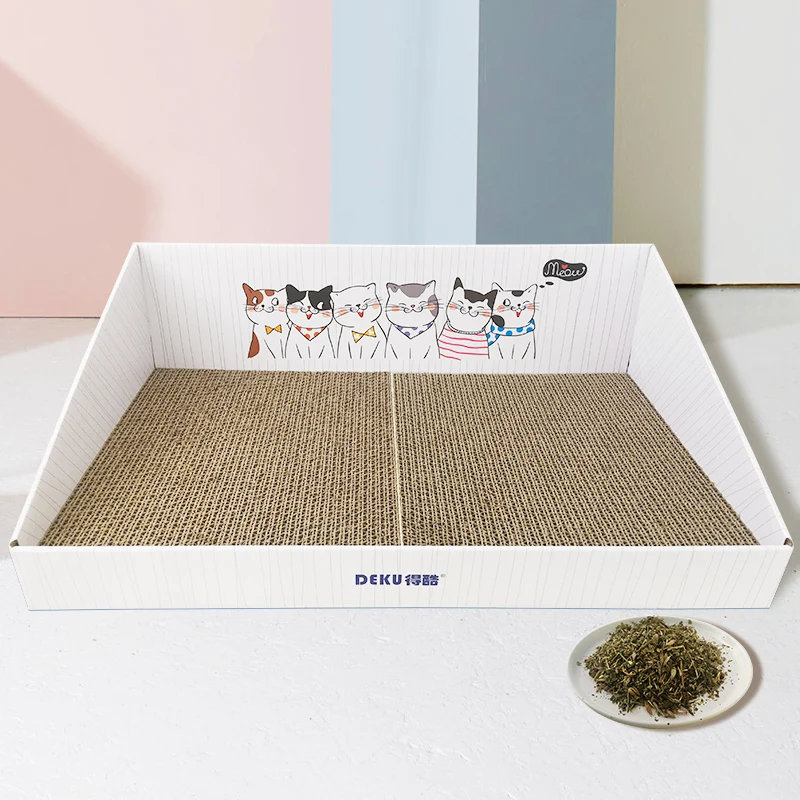 Cardboard cat scratching box high quality scratch board kitten bed cat scratcher for cats