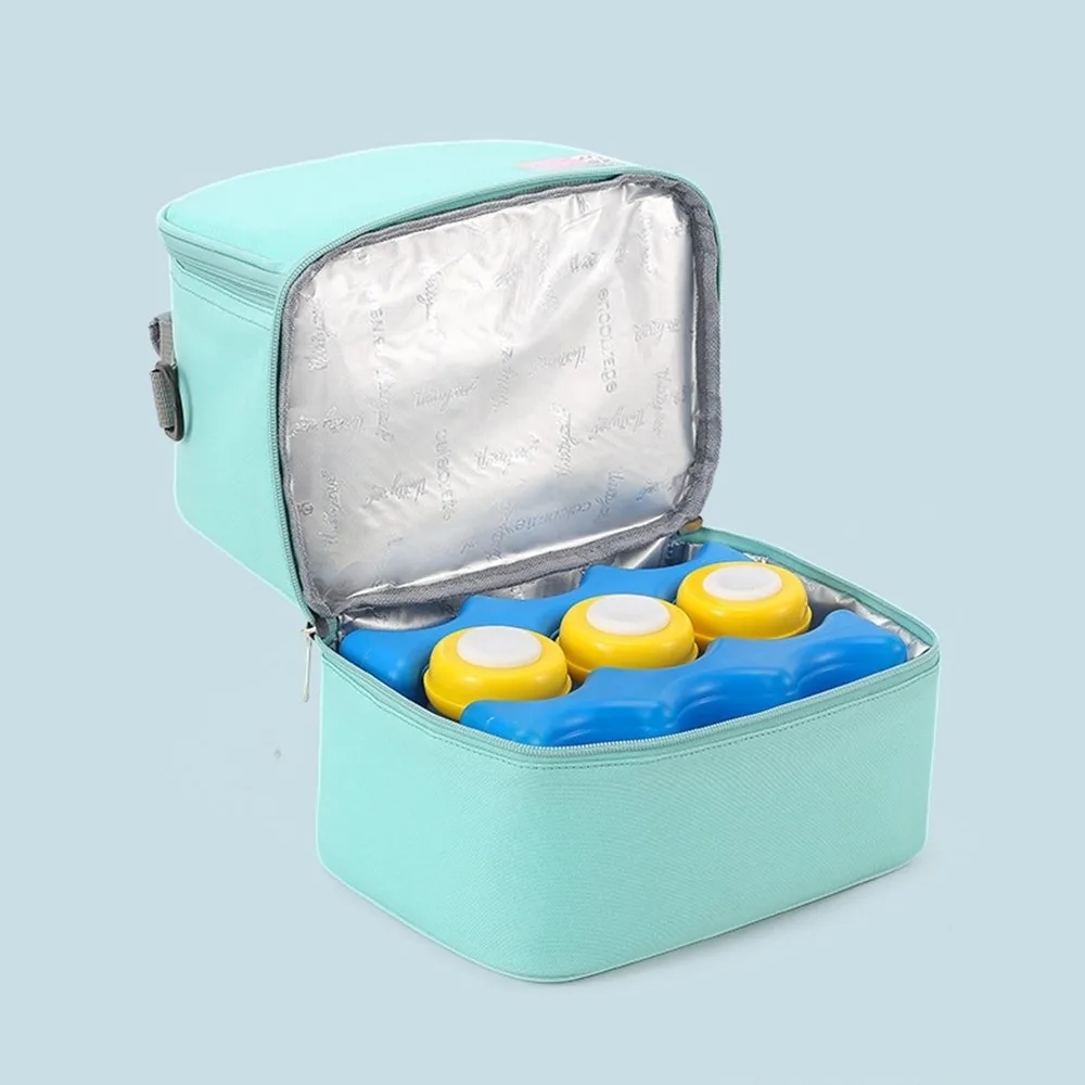 

Nylon Insulation Mommy Backpack Double Layer Large Capacity Baby Diaper Bag Milk Preservation Wear-resistant Mommy Shoulder Bag