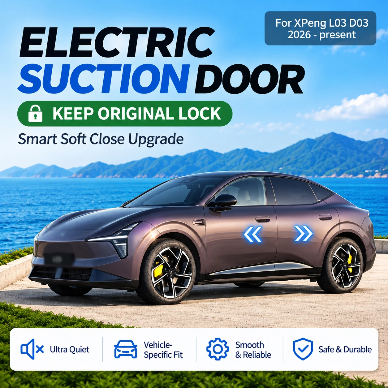 Car Modification Auto Suction Soft Close Door Lock Upgrade Kit Keep Original Lock For XPeng L03 D03 2026-present