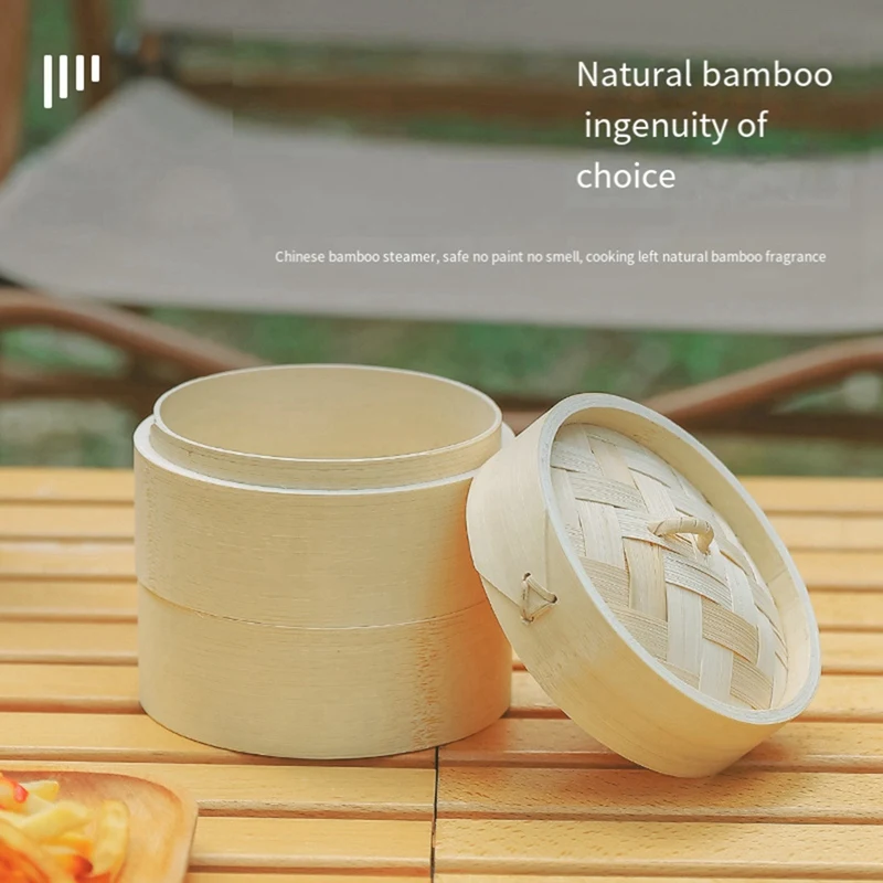 Bamboo Wood Steamer Outdoor Camping Bowl Cup Steamer For Home Kitchen For Picnic For BBQ Size M