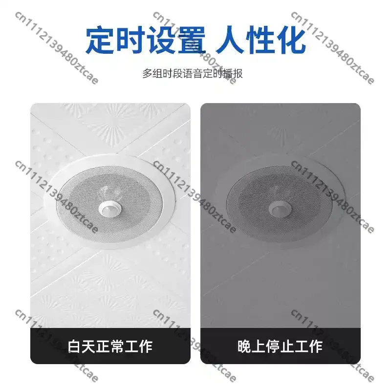 Ceiling PIR Voice Speaker Mini Program Control Timed Broadcast Human Induction Announcer For Mall