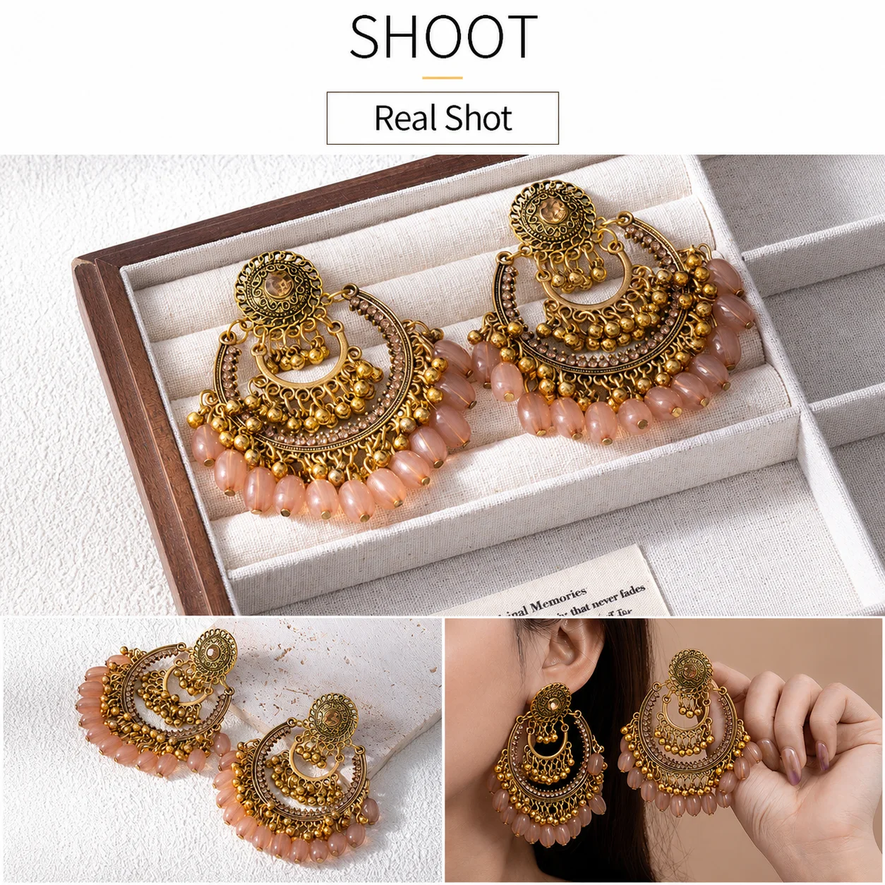 Bohemian Dangle Earrings Comfortable Antique Gold Earrings Women'S Earrings Layered For Photo Shooting Vacation Trips Holiday