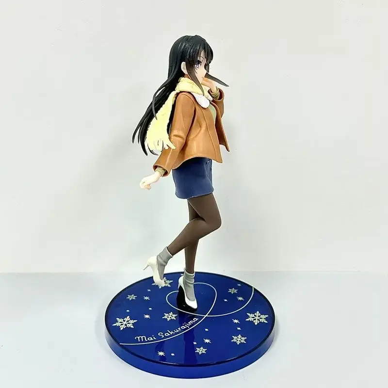 22cm Mai Sakurajima Does Not See The Bunny Girl'S Ancestors Figure Winter Clothes Sakurajima Mai Pvc Action Figure Model Toys