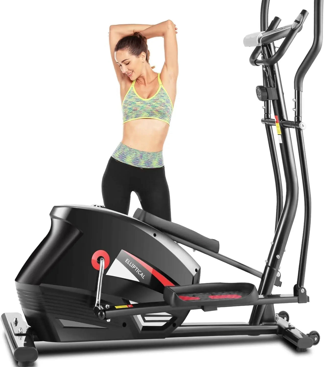 Elliptical Exercise Machine with APP, Heavy-Duty Elliptical Cross Trainer for Home Use, 10-Level Resistance, Max User Weight 390