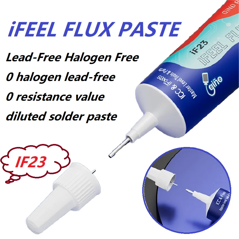 

iFixes IF23 Zero Halogen Lead-free Solder Paste Oil High activity Anti-oxidation Suitable For Nano Chips BGA Chip Planting Ball