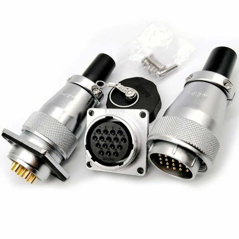 WS28 2 3 4 7 Pin Power Connector 10 12 16 17 20 24 26 Pins Signal Connector M28 Waterproof Connectors for Outdoor Electrical Car