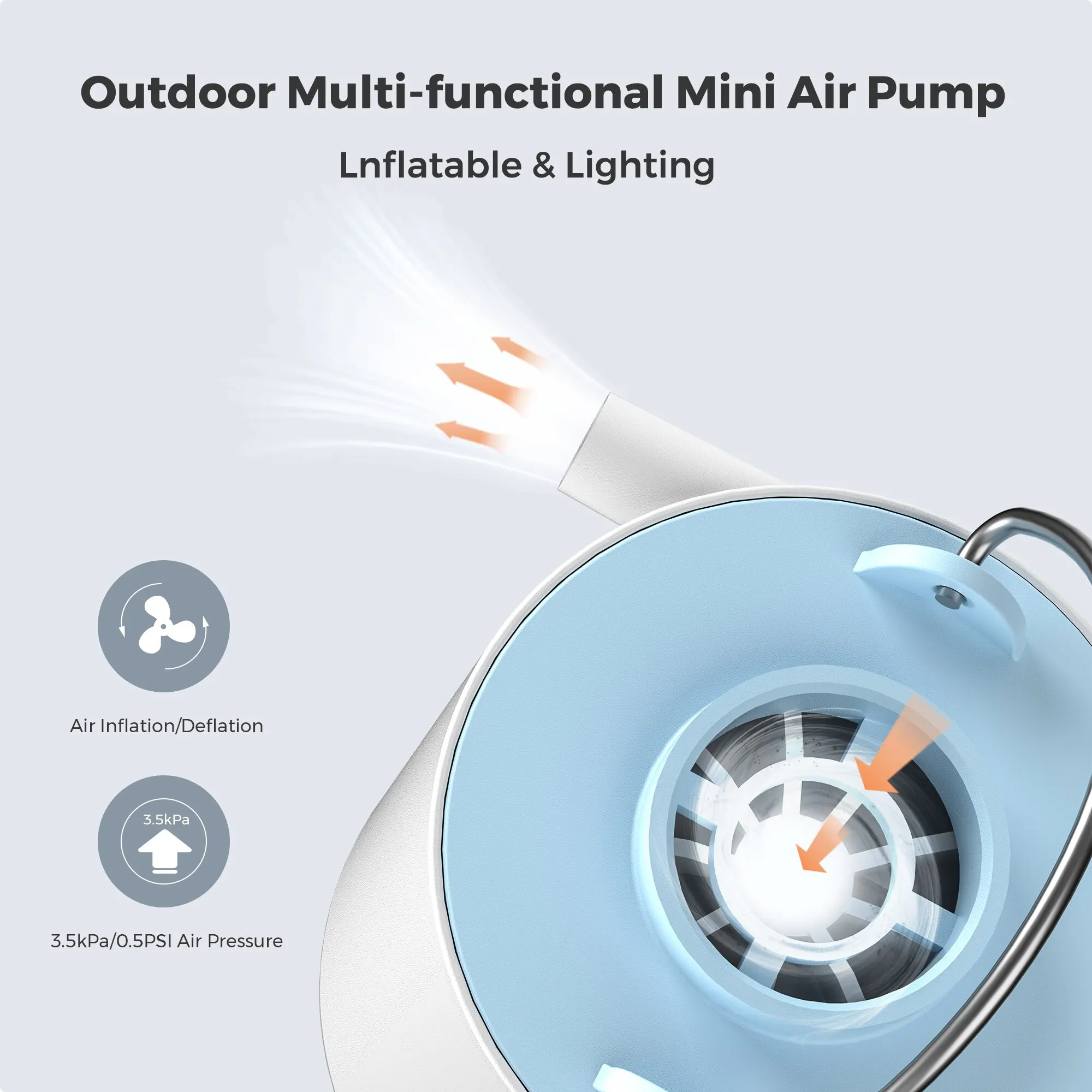 FLEXTAILGEAR TINY PUMP X - Portable Camping Air Pump with 1300mAh Battery Rechargeable for Pool Floats Air Mattress Vacuum Bags