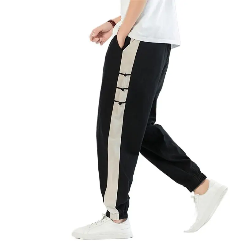 

Men Summer Long Pants Large Size Elastic Waist Harem Pants Teenagers Trendy Harajuku Trousers Plus Size M-8XL