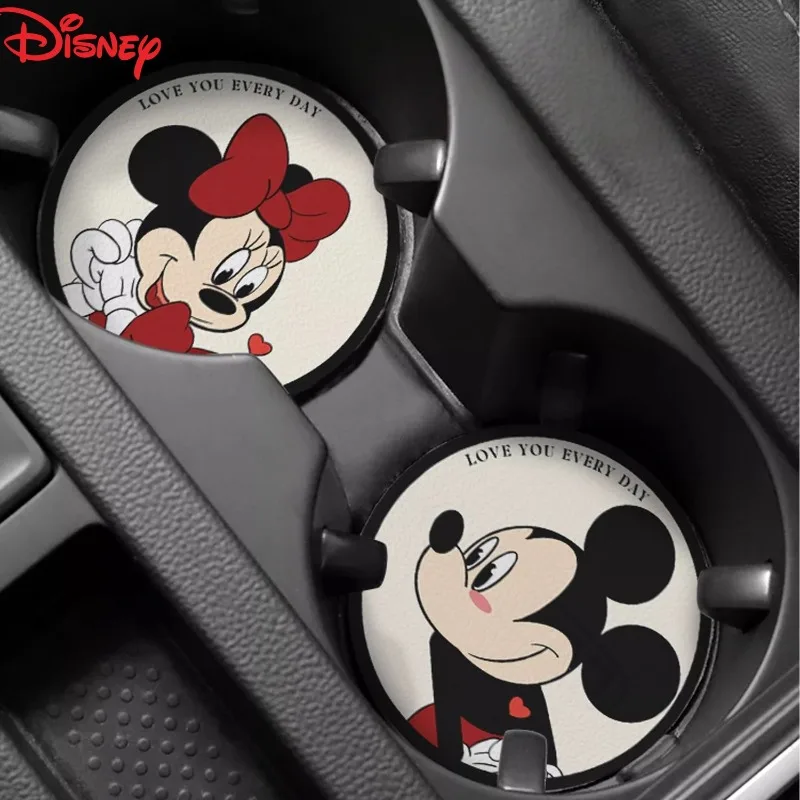

Disney Mickey New Cartoon Cute Car Cup Holder Mat Universal Non-Slip Storage Mat Creative Multi-Functional Heat-Resistant Mat