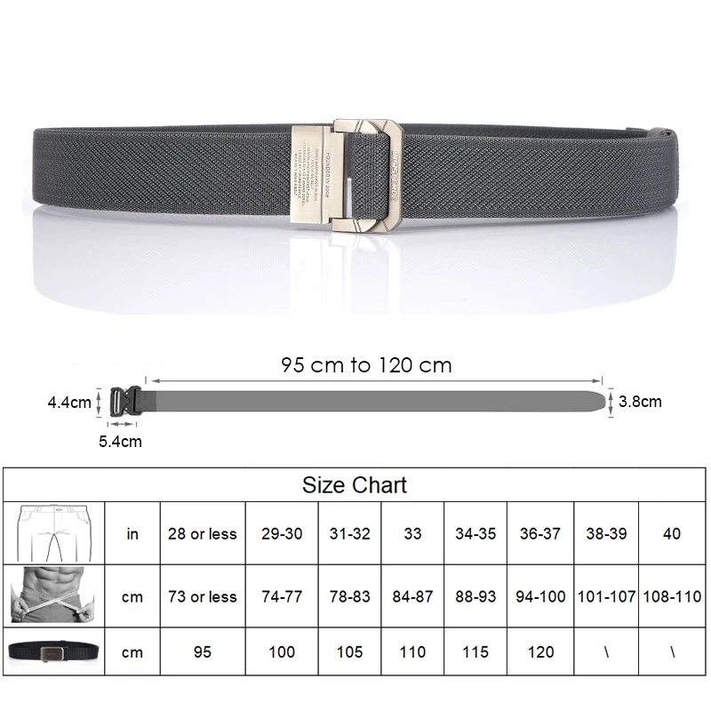 HSSEE Ceinture élastique pour hommes double anneau boucle en métal ceinture décontractée douce robuste extérieure jeans ceinture pour homme