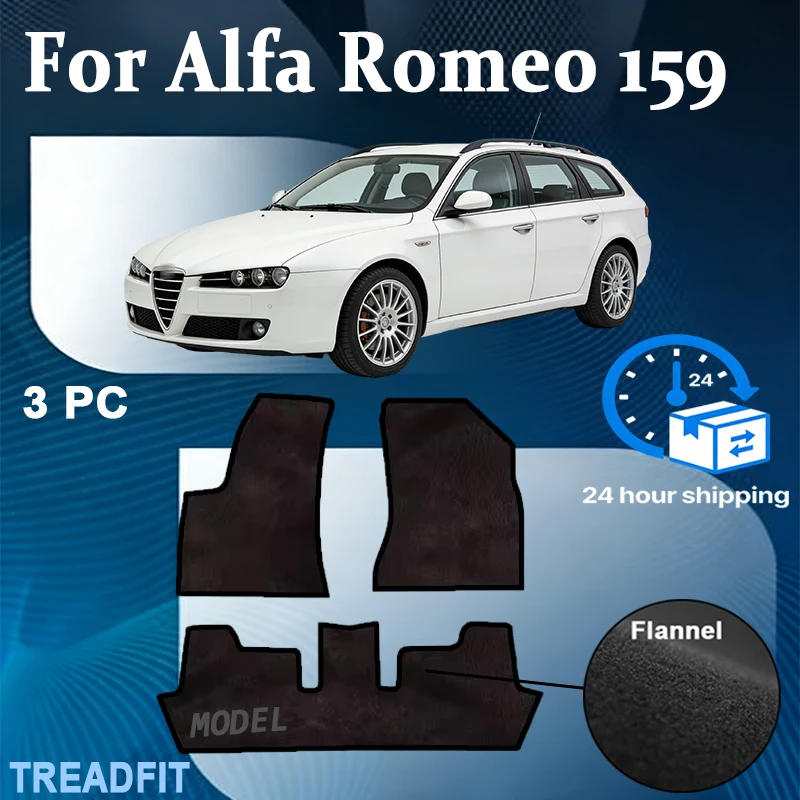 

Nylon Car velour mats front for Alfa Romeo 159 sedan station wagon estate, Sportwagon (2006 2007-2011) -Black