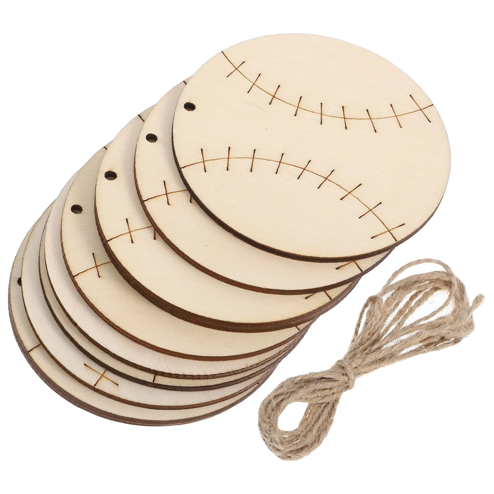 

10pcs Wood Cutouts Unfinished Baseball Tags Graffiti Chips H Painted Sports Decorations Diy Craft Sewing Accessories