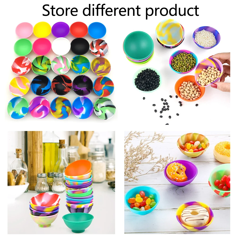 10Pcs 67mm Silicone Bowl Jar Container Tobacco Herb Smoke Cigarette Smoking Accessories Grinder Pipe Kitchen Storage Box