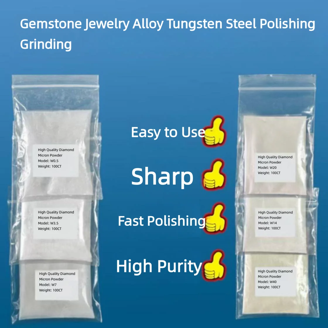 Diamond Micron Powder W0.25-W50 Synthetic Diamond Polishing Powder For Gemstone Jade Tungsten Steel Alloy Mirror Grinding Abrasi