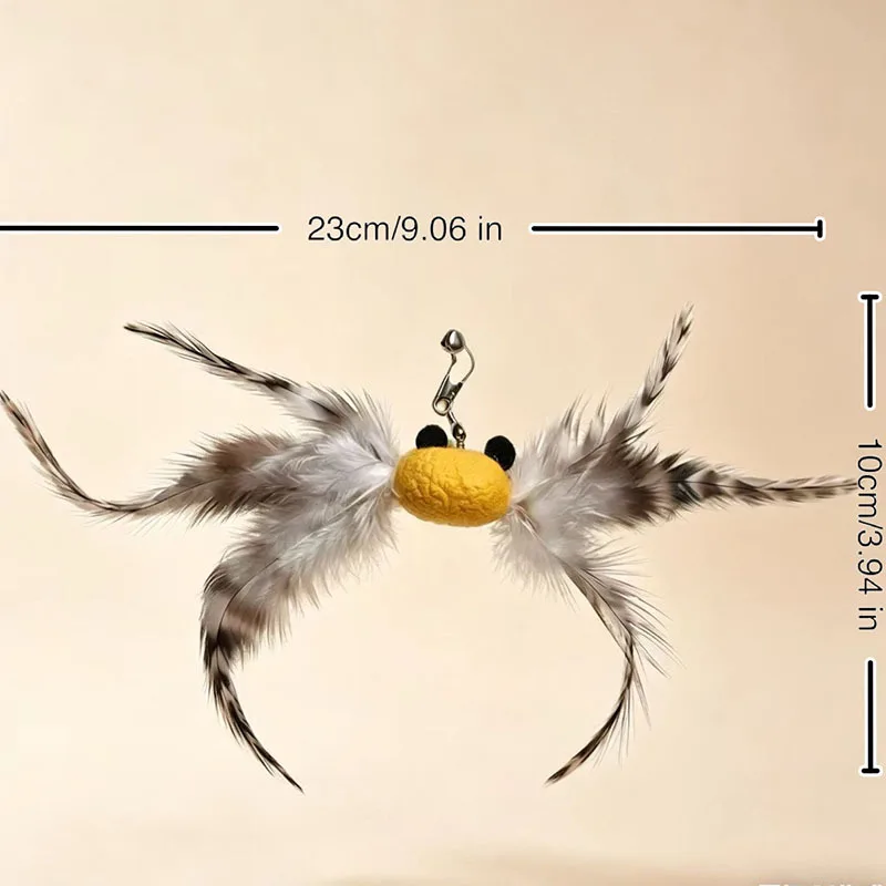 Juguete cangrejo simulado para gatos con plumas – Palo interactivo - imagen 2