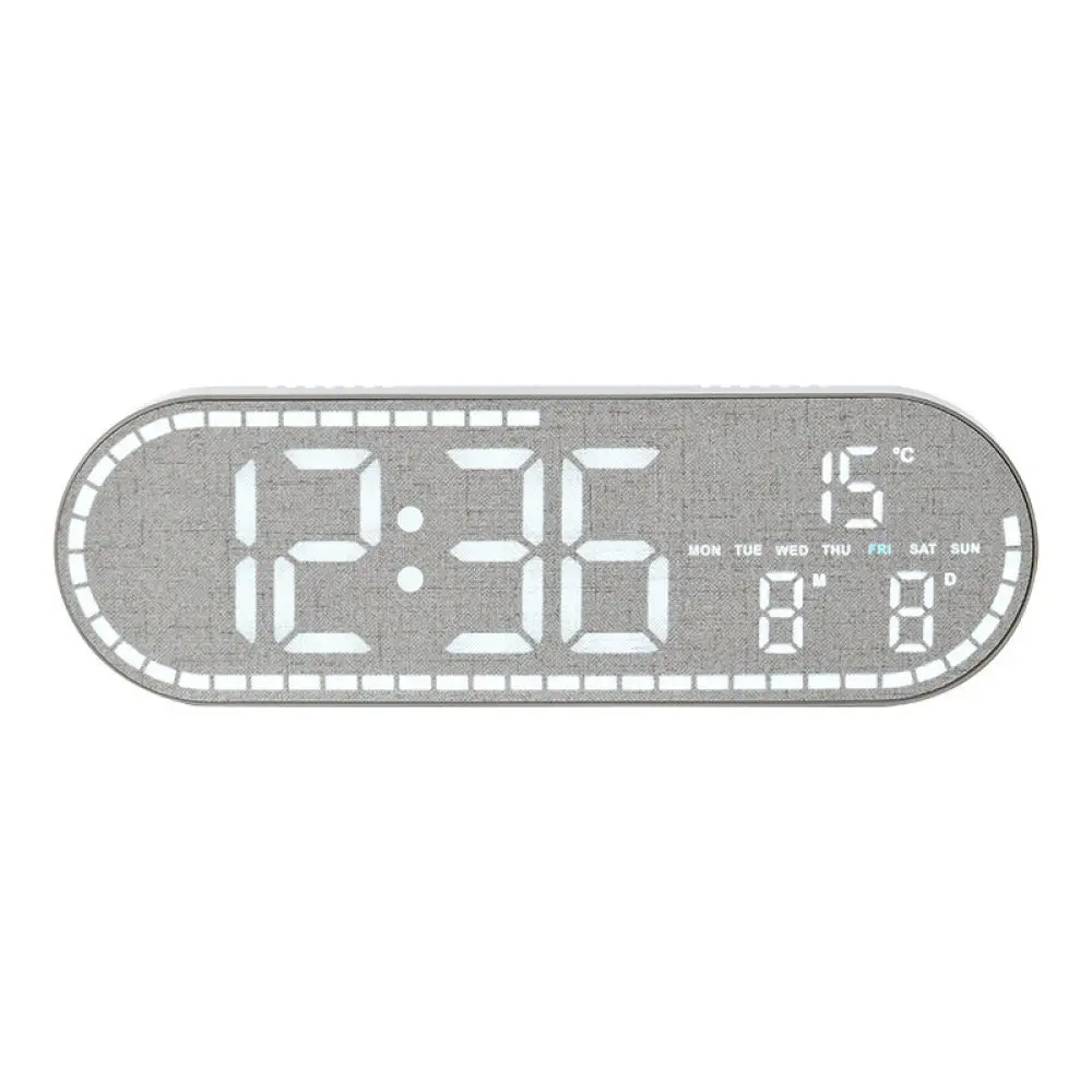 Electronic LED Digital Wall Clock Geometric Minimalist Style Multifunction Calendar Alarm Home Office Interior Decor