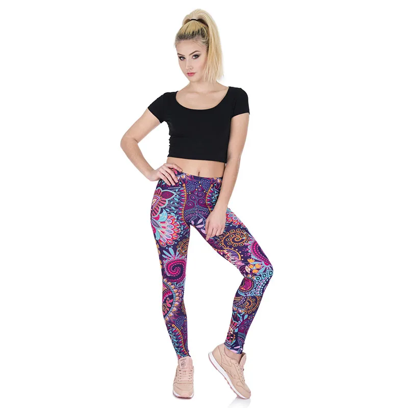 DeanFire Super Soft Stretch Mandala Flowers Print Fitness Leggings Sexy Silm Legins High Waist Trouser Women Pants