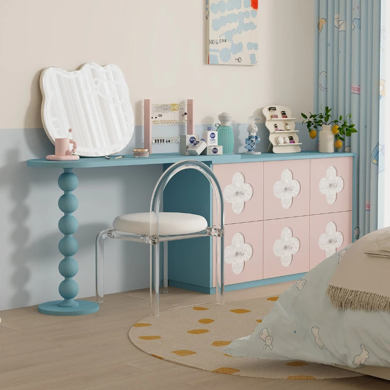 

Dressing table, chest cabinet, bedroom, solid wood makeup integrated cabinet, dopamine bedside chest, dresser integrated