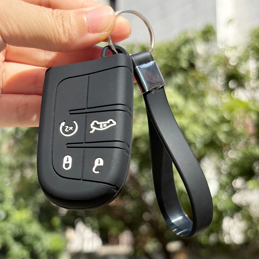 Sleutelhanger Bescherming Voor Jeep Cherokee Limited Grand Kompas Dodge Journey Hellcat Chrysler 300C II Siliconen Klep Fob Houder