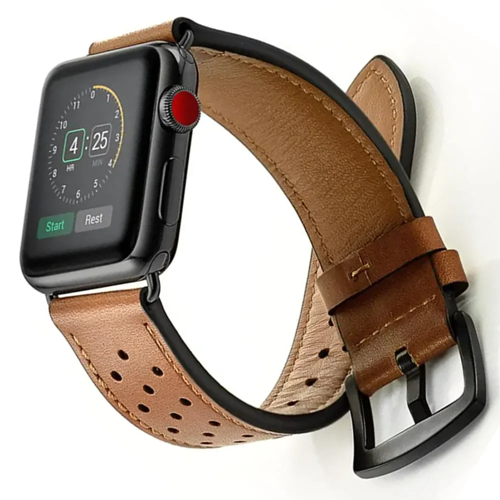 Leather Strap for Apple Watch 10 42mm 46mm 9 8 7 45mm 41mm Ultra 2 49mm Bracelet Wristband for iWatch 6 5 4 SE 44mm 40mm Correa