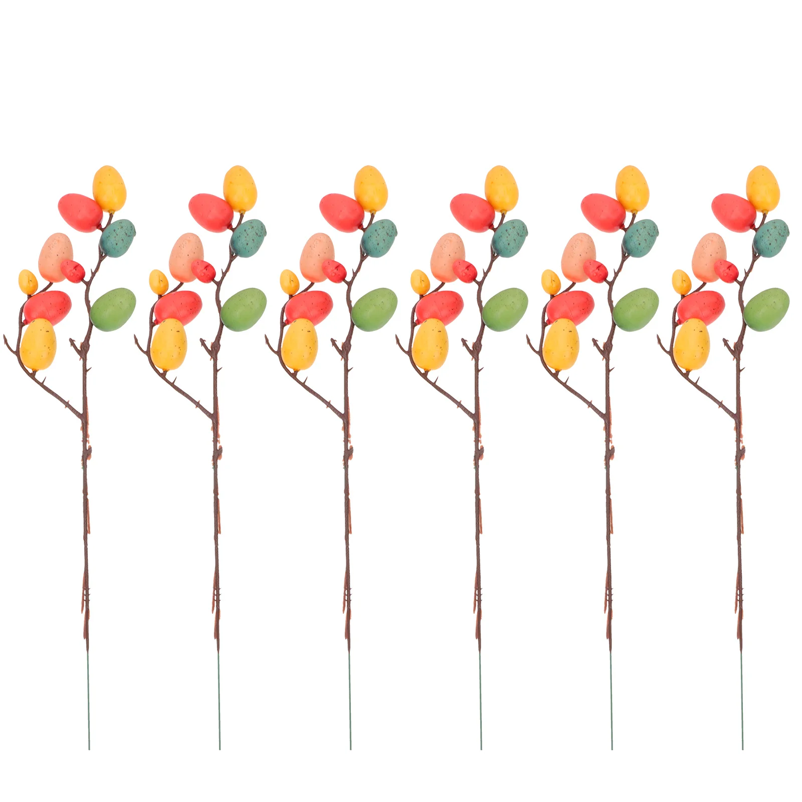 

6 Pcs Egg Decoration Decorative Branch Spray Easter Artificial Fake Plastic Eggs Adornment Party Supplies Home Prop