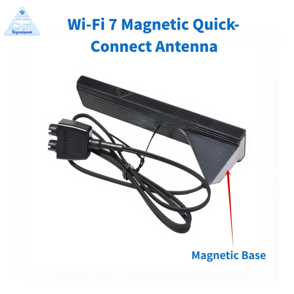 WiFi 7 Tri-Band Antenna with EZ-Plug Connector and Magnetic Base for GIGABYTE AORUS Z890 X870 GAMING EAGLE B860 B850 Motherboard