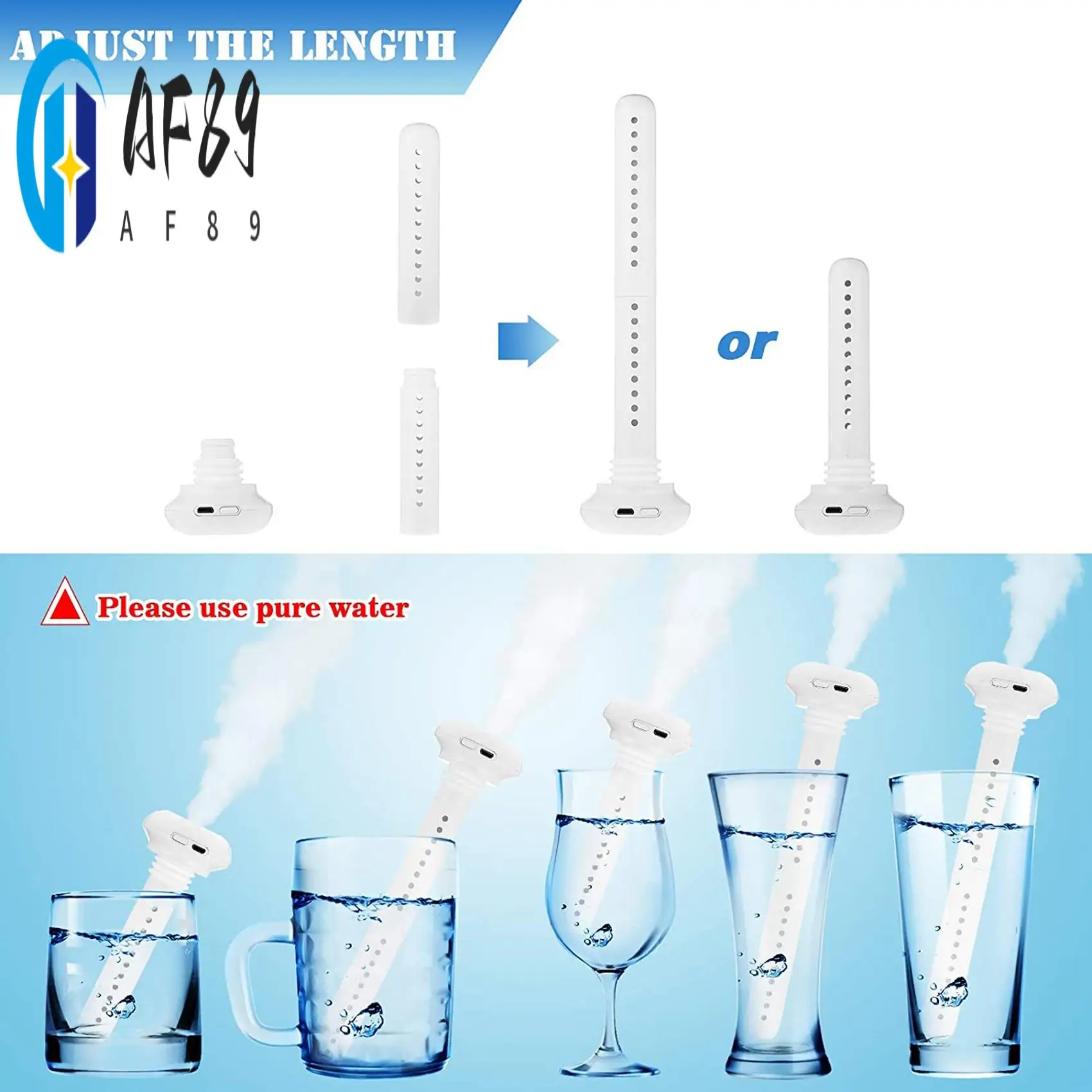 

AF89-мини-портативный увлажнитель воздуха с прохладным туманом, USB-увлажнитель воздуха без бутылки с водой для путешествий, офиса, отеля, автомобиля, дома